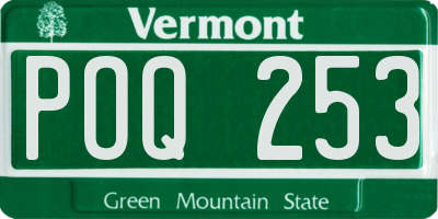 VT license plate POQ253