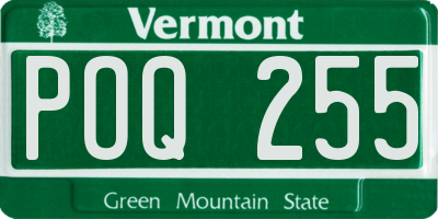 VT license plate POQ255