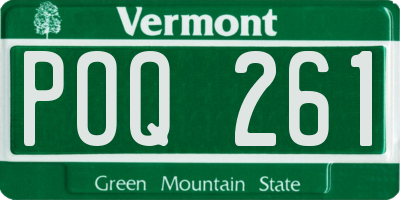 VT license plate POQ261