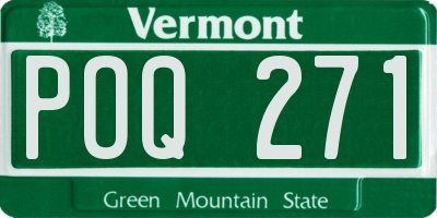 VT license plate POQ271