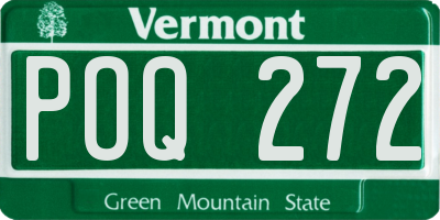 VT license plate POQ272