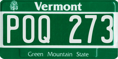 VT license plate POQ273