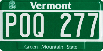 VT license plate POQ277