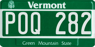 VT license plate POQ282