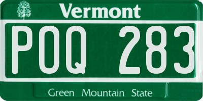 VT license plate POQ283