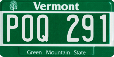 VT license plate POQ291