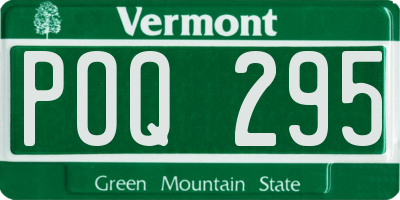 VT license plate POQ295
