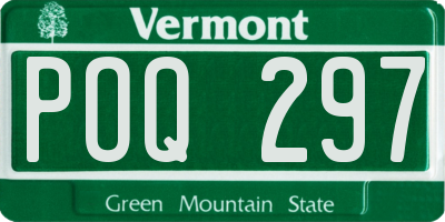 VT license plate POQ297