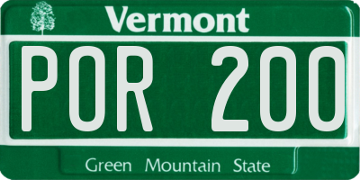 VT license plate POR200