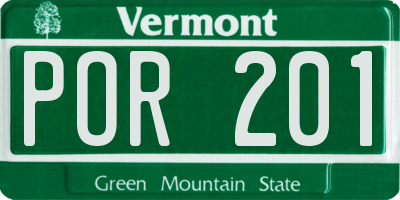 VT license plate POR201