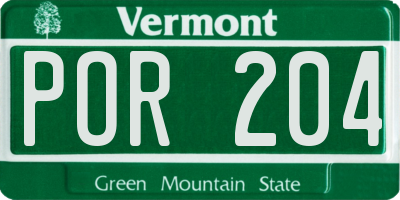 VT license plate POR204