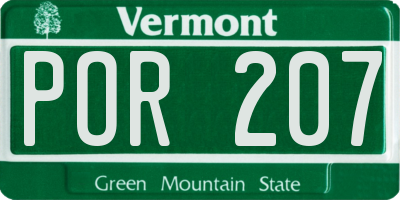 VT license plate POR207