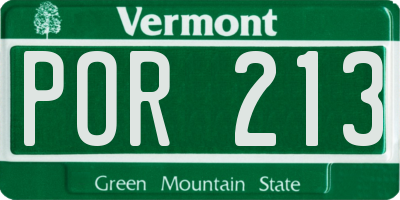 VT license plate POR213