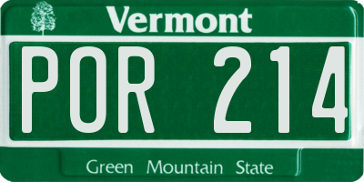 VT license plate POR214