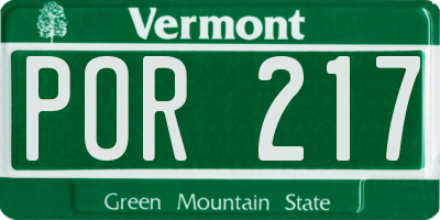 VT license plate POR217