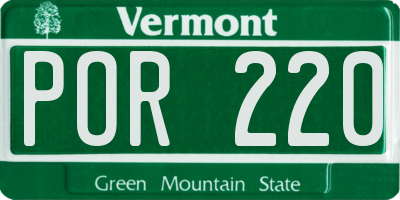 VT license plate POR220