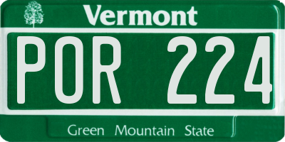 VT license plate POR224