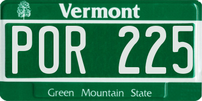 VT license plate POR225