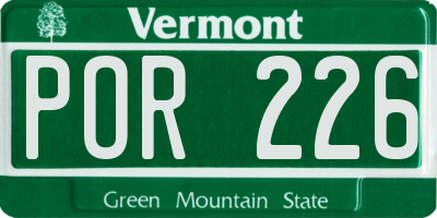 VT license plate POR226