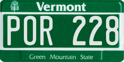 VT license plate POR228