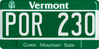 VT license plate POR230