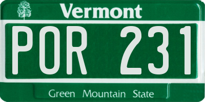 VT license plate POR231