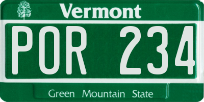VT license plate POR234