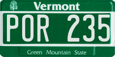 VT license plate POR235