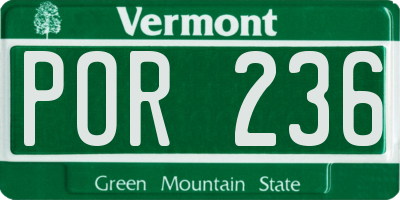 VT license plate POR236