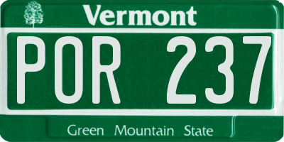 VT license plate POR237