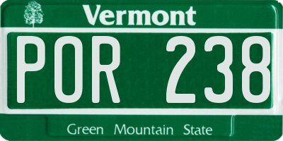 VT license plate POR238