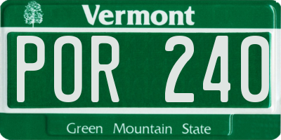 VT license plate POR240