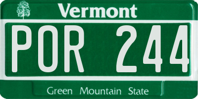VT license plate POR244