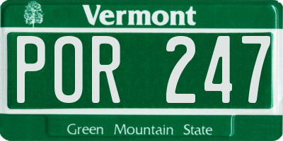 VT license plate POR247