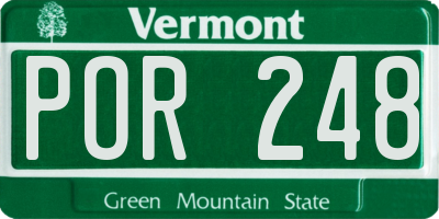 VT license plate POR248