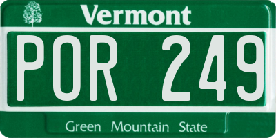 VT license plate POR249