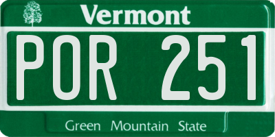 VT license plate POR251