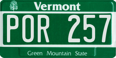 VT license plate POR257