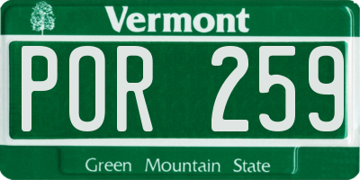 VT license plate POR259