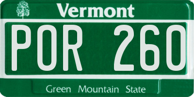 VT license plate POR260