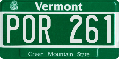 VT license plate POR261