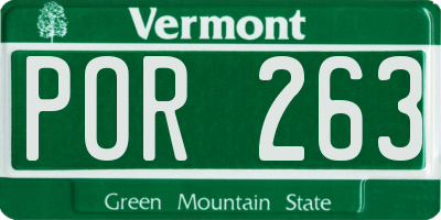 VT license plate POR263