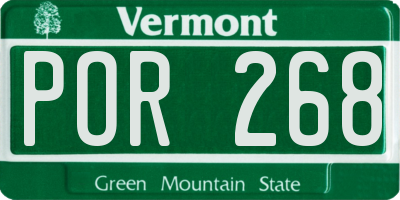 VT license plate POR268