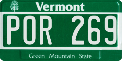 VT license plate POR269
