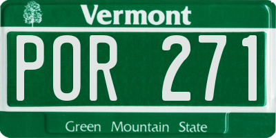 VT license plate POR271