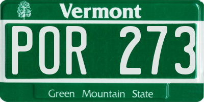 VT license plate POR273