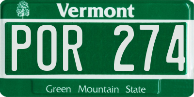 VT license plate POR274