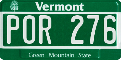 VT license plate POR276