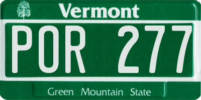 VT license plate POR277