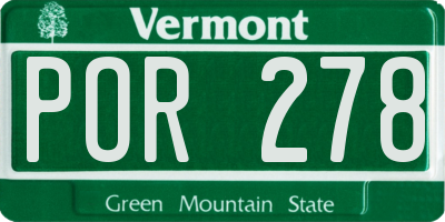 VT license plate POR278